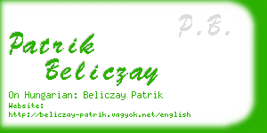 patrik beliczay business card